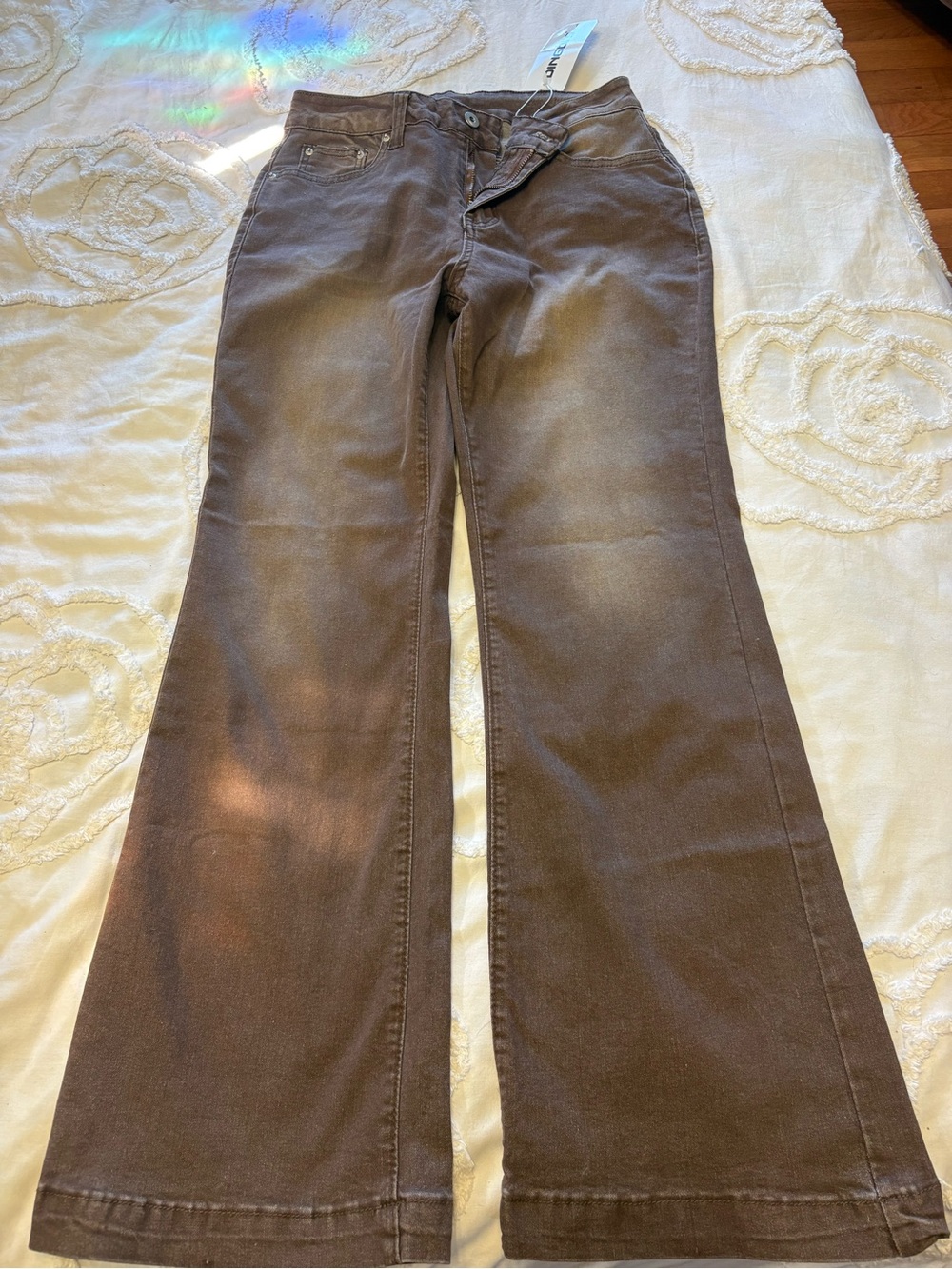 Women’s Brown Stretch Flared Jeans | Large